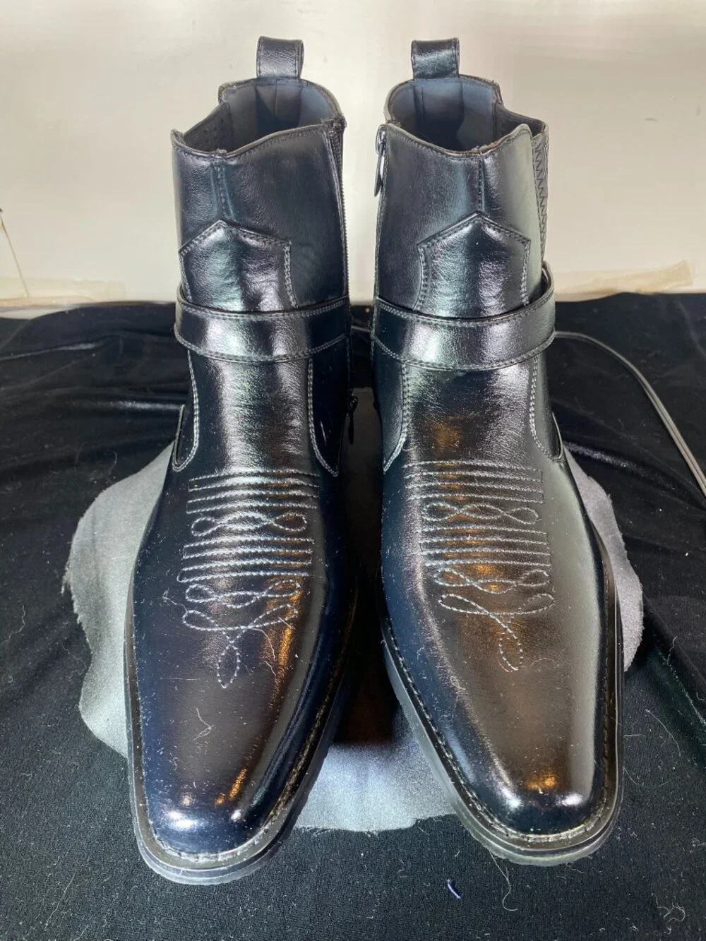 Men's 13 Alberto Fellini Western Harness Boots, Ankle Boots, Slightly Used